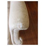 Pair of Upholstered Wingback Chairs with Matching Ottomans