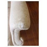 Pair of Upholstered Wingback Chairs with Matching Ottomans