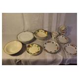 Assorted Porcelain Dinnerware Collection from Porsgrund Norway and Stangl Pottery