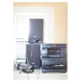 Aiwa NSX-3550 Stereo System with Speakers and Collection of CDs