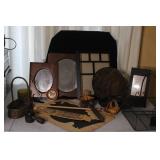 Vintage Decor and Collectibles Lot with Frames, Baskets, and Accessories