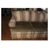Upholstered 3-Seat Sofa with Striped Pattern and Multiple Cushions