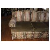 Upholstered 3-Seat Sofa with Striped Pattern and Multiple Cushions