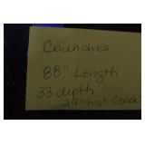 Upholstered 3-Seat Sofa with Striped Pattern and Multiple Cushions