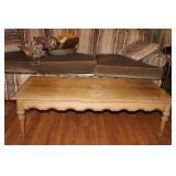 Rectangular Wooden Coffee Table with Carved Legs