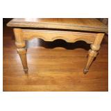 Rectangular Wooden Coffee Table with Carved Legs