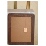 Vintage Home Decor Lot with Framed Art, Wood Trays, and Carved Candle Holder