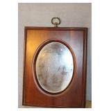 Vintage Home Decor Lot with Framed Art, Wood Trays, and Carved Candle Holder