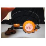 Japanese-Style Ceramic Dinnerware and Tableware Set with Chopsticks and Bamboo Mats