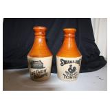 Collection of 5 Vintage Stoneware Jars, Pitcher, and Remedy Bottles