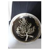 Rustic Pottery Collection with Tree Plate, Covered Casserole, Pitcher, and Wooden Accent