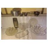 Mixed Lot of Vintage Glassware and Silver Dishware