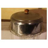 Collection of Vintage Glass Serveware and Metal Trays