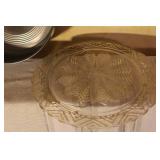Collection of Vintage Glass Serveware and Metal Trays