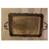 Collection of Vintage Glass Serveware and Metal Trays