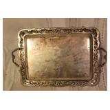 Collection of Vintage Glass Serveware and Metal Trays