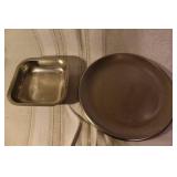 Collection of Vintage Glass Serveware and Metal Trays