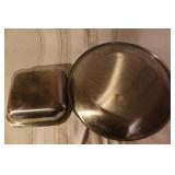 Collection of Vintage Glass Serveware and Metal Trays