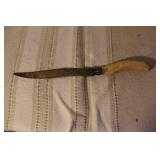 Vintage Carving Set with Stag Handles, Meat Tray, and Solingen Steak Knives