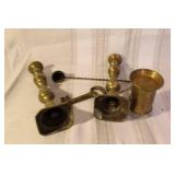 Collection of Vintage Brass Home Decor and Candle Holders