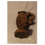 Collection of Vintage Wooden Candle Holders, Handcrafted Vase with Faux Flowers, and Wooden Pitcher