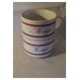 Assorted Vintage Porcelain and Stoneware Plates and Soup Mugs Collection