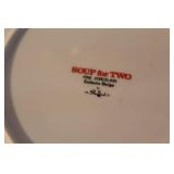 Assorted Vintage Porcelain and Stoneware Plates and Soup Mugs Collection