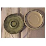Assorted Vintage Porcelain and Stoneware Plates and Soup Mugs Collection