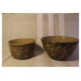 Set of 4 Handmade Pottery Mixing Bowls Speckled and Glazed Designs