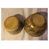 Set of 4 Handmade Pottery Mixing Bowls Speckled and Glazed Designs