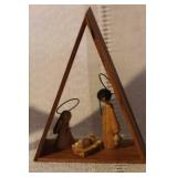 Collection of Vintage Nativity Figurines and Wooden Creches