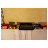 Paella Pan Set with Colored Serving Dishes and Hand Painted Bowls