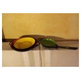 Paella Pan Set with Colored Serving Dishes and Hand Painted Bowls
