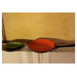 Paella Pan Set with Colored Serving Dishes and Hand Painted Bowls