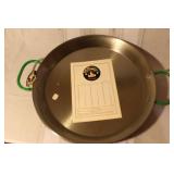 Paella Pan Set with Colored Serving Dishes and Hand Painted Bowls