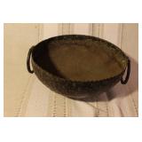 Antique Copper Cookware Set with Handled Bowls, Tray, and Ladle