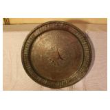 Antique Copper Cookware Set with Handled Bowls, Tray, and Ladle