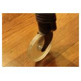 Vintage Rattan Rolling Bar Cart with Removable Basket