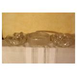 Set of 5 Vintage Cut Glass Bowls and Dishes