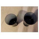 Set of 16 Blue Ombre Glass Goblets and Tumblers