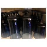 Set of 16 Blue Ombre Glass Goblets and Tumblers