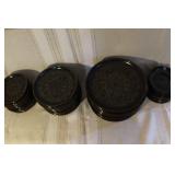 Mid-Century Stoneware Dinnerware Set with Plates, Saucers, and Cups - Swirl Pattern