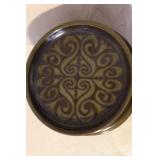 Mid-Century Stoneware Dinnerware Set with Plates, Saucers, and Cups - Swirl Pattern