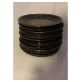 Mid-Century Stoneware Dinnerware Set with Plates, Saucers, and Cups - Swirl Pattern