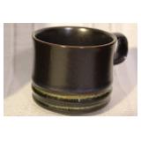 Mid-Century Stoneware Dinnerware Set with Plates, Saucers, and Cups - Swirl Pattern