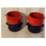 Vintage Gerz Fondue Set with Ceramic Pots, Wooden Boards, and Fondue Forks