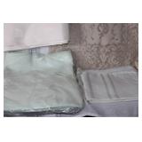 Collection of Vintage Table Linens, Placemats, and Runners with Embroidery and Woven Designs