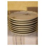 Set of Pope Gosser China Floral Dinnerware with Cups, Plates, and Bowls