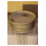 Set of Pope Gosser China Floral Dinnerware with Cups, Plates, and Bowls