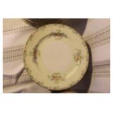 Set of Pope Gosser China Floral Dinnerware with Cups, Plates, and Bowls